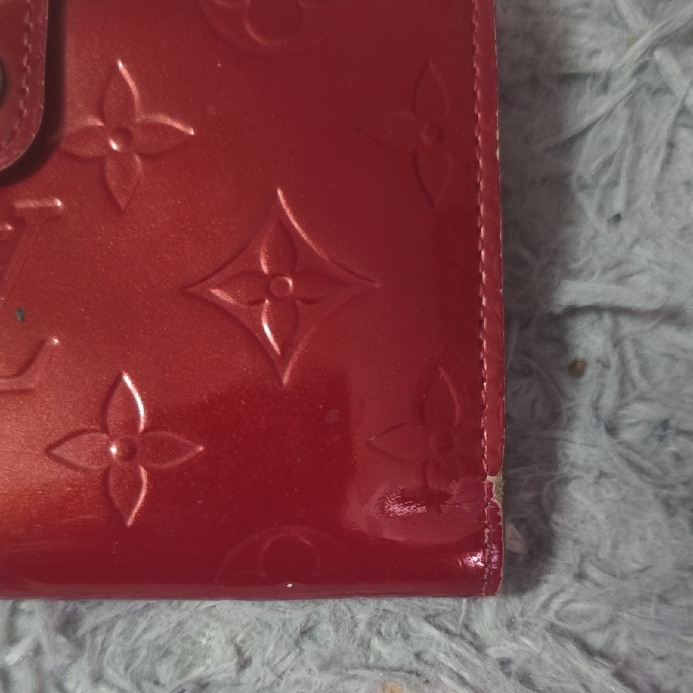 Louis Vuitton Monogram Vernis with Kiss lock Red Patent Small Wallet USED - Picture 3 of 13